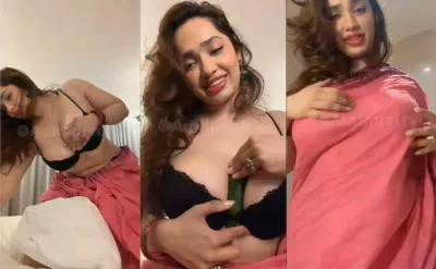 Aditi Mistry Nude Boobs Nipples in Wet Pink Saree Hot Video – P02